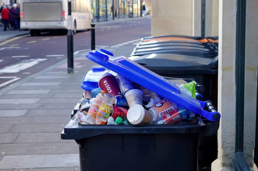 What's with all the different coloured bins and rubbish bags in London?